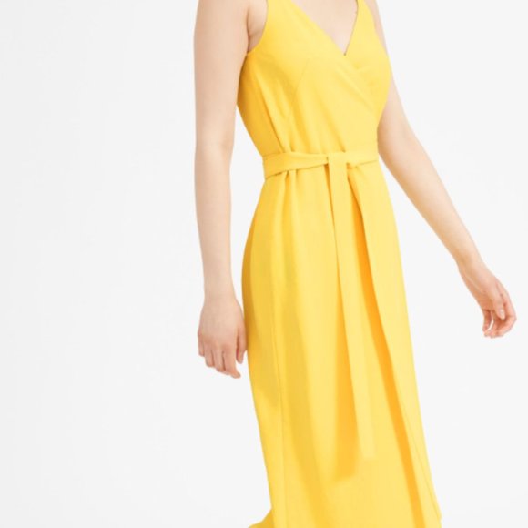 Everlane Yellow Sleeveless Wrap Dress- color no longer available from Everlane! - Picture 2 of 8